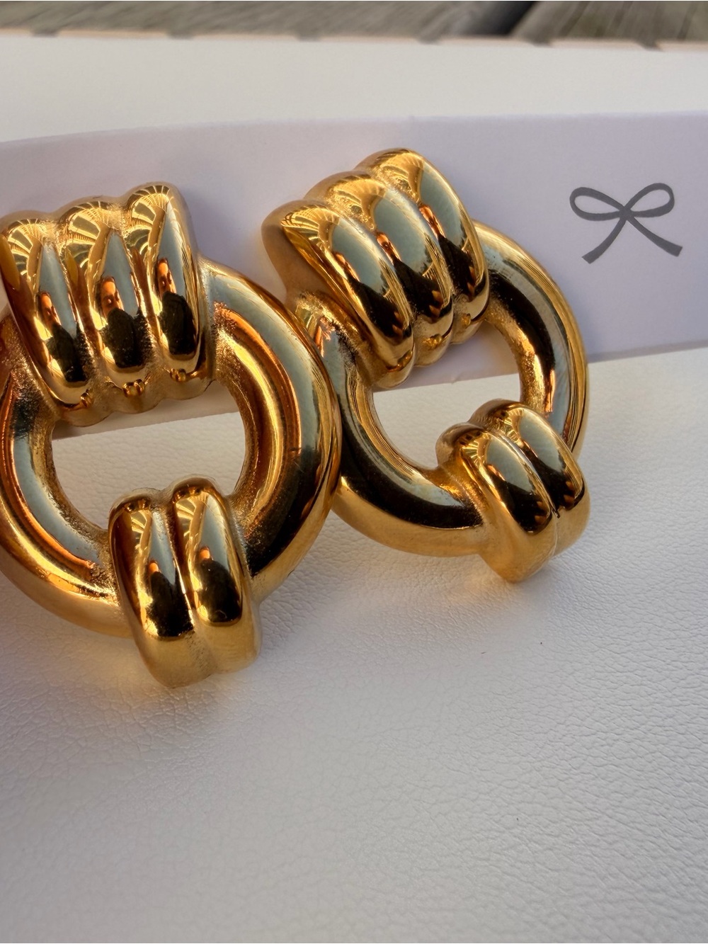 Gold-Tone Chunky Hoop Drop Earrings - Women Jewelry